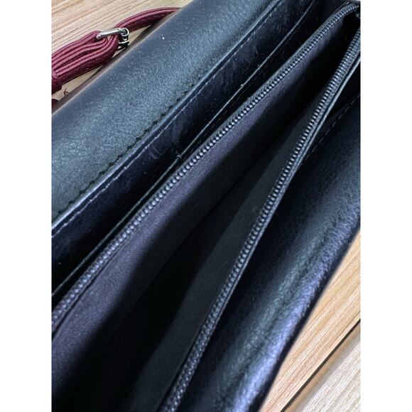 Nine West Wallet Purse Red Leather Crossbody Clutch Snap Closure Shoulder Bag - Picture 8 of 12